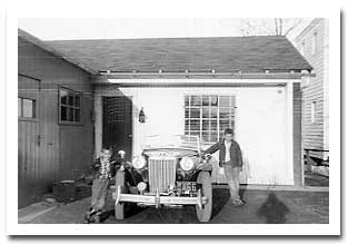 Michael Case and neighbor, Joey DiSalvi, April 4, 1956 beside the 1949 MG-TC