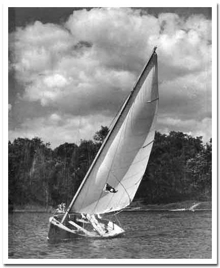 Elmer Sailing the'Dolphin' on the Delaware River, circa 1950