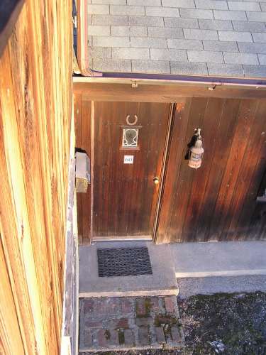 View of the front door from upstairs