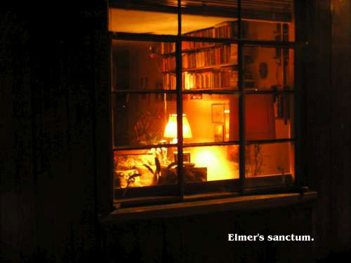 The living room viewed through the window